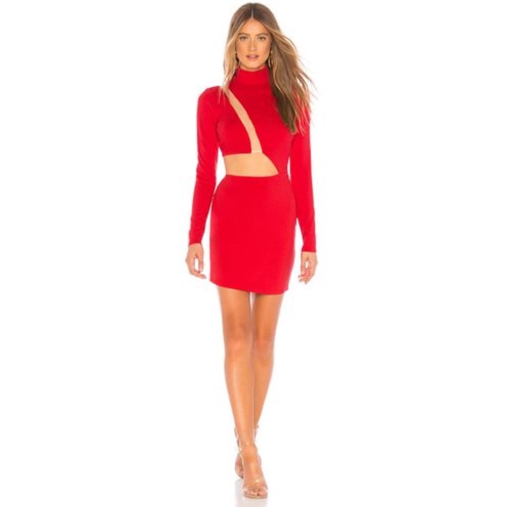 NWT REVOLVE H:OURS Red Malena Mini Dress (Sz M)